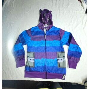 Fortnite Unisex Kids M Full Zip Fleece Hoodie Purple/Blue Graphic Pockets